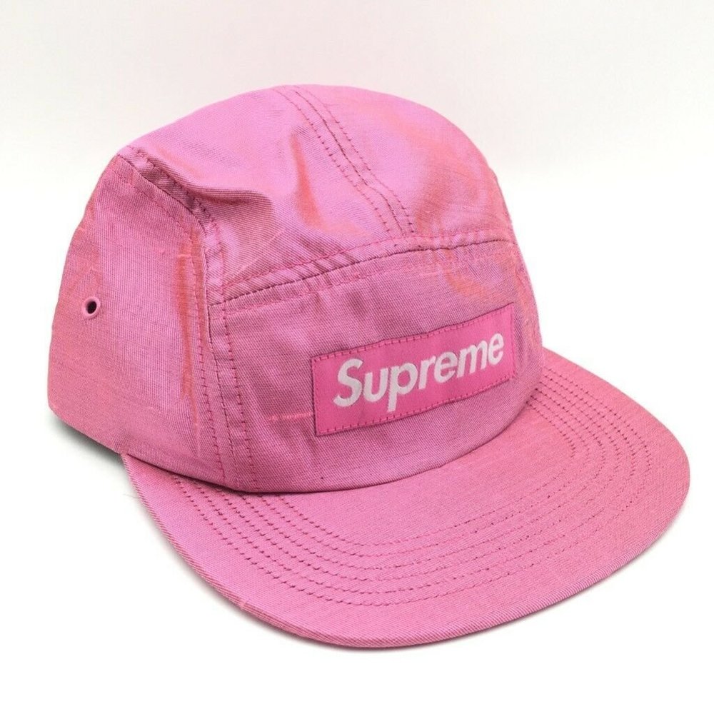 Supreme Mens Camp Cap Pink Strapback Raw Silk OS - Picture 5 of 6